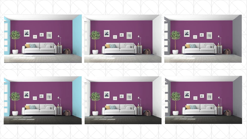 مشاوره انتخاب هارمونی رنگی بنفش و آبی برای طراحی داخلی آپارتمان مسکونی