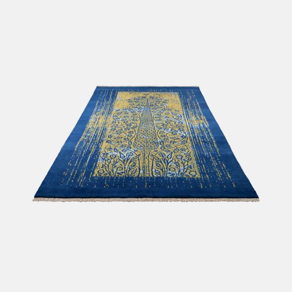 فرش آبی طلایی