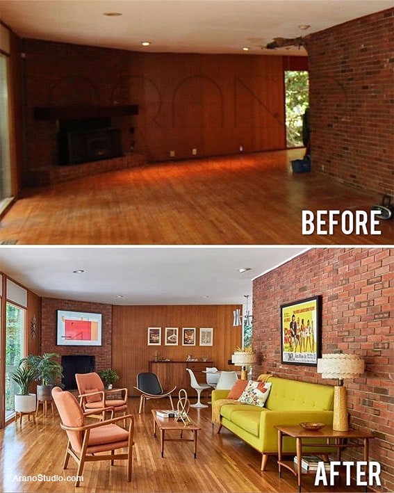 تصاویر و عکس های قبل و بعد بازسازی و طراحی داخلی و دکوراسیون