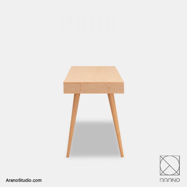 میز تحریر چوبی با کشو طوسی