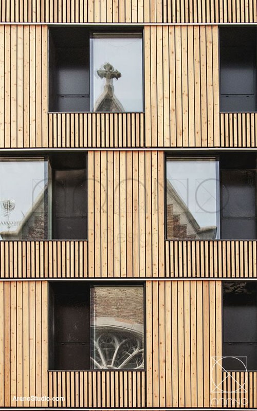 طراحی نما ساختمان با چوب یا ترمو وود
