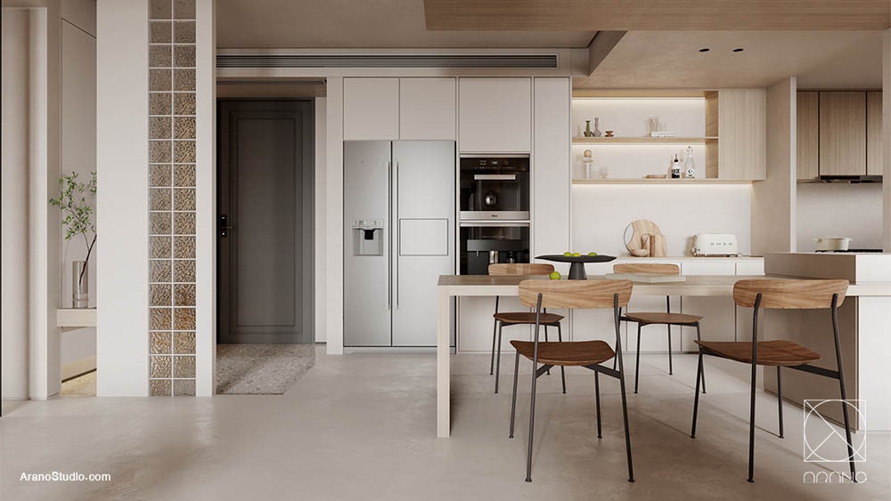 طراحی فضاهای ویلا - آشپزخانه و کانتر
