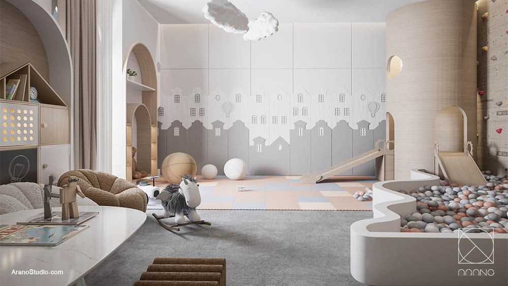 طراحی فضاهای ویلا - اتاق و فضای بازی