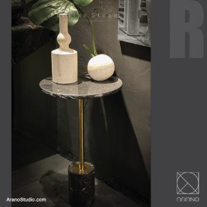 میز عسلی ساخته شده از سنگ مرمریت مشکی - استودیو آرانو
