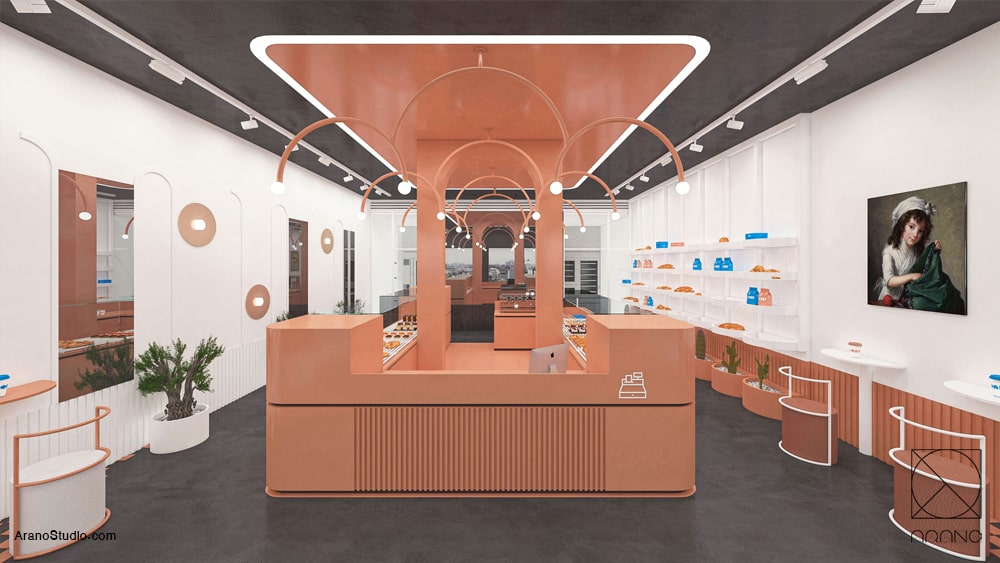 طراحی داخلی کافه بیکری- آرانو bakery cafe interior design- Arano Studio