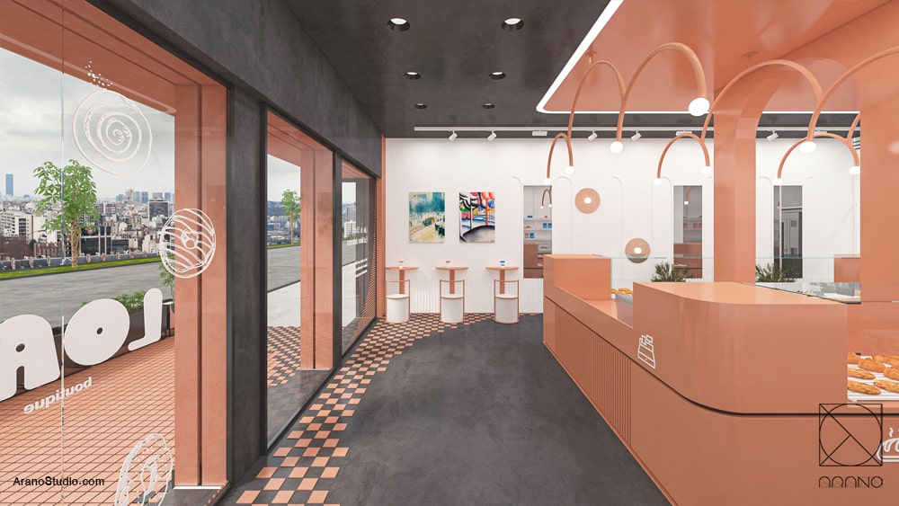 طراحی داخلی کافه بیکری- آرانو bakery cafe interior design- Arano Studio