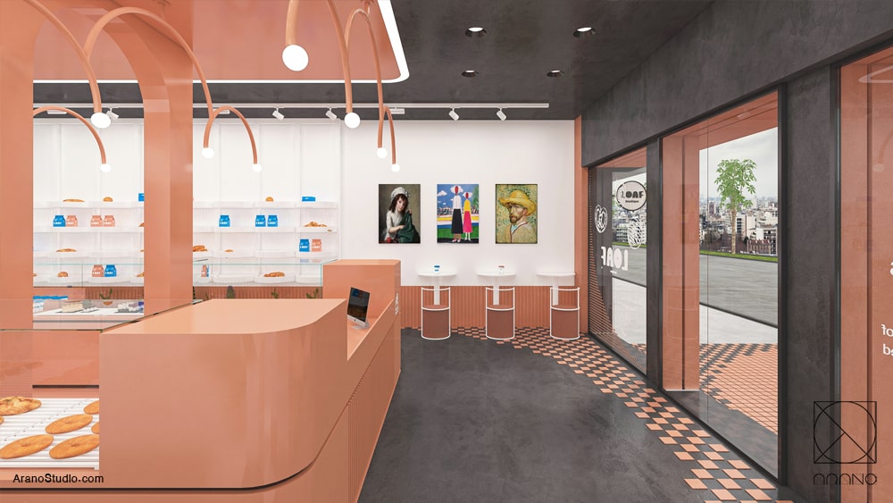 طراحی داخلی کافه بیکری- آرانو bakery cafe interior design- Arano Studio